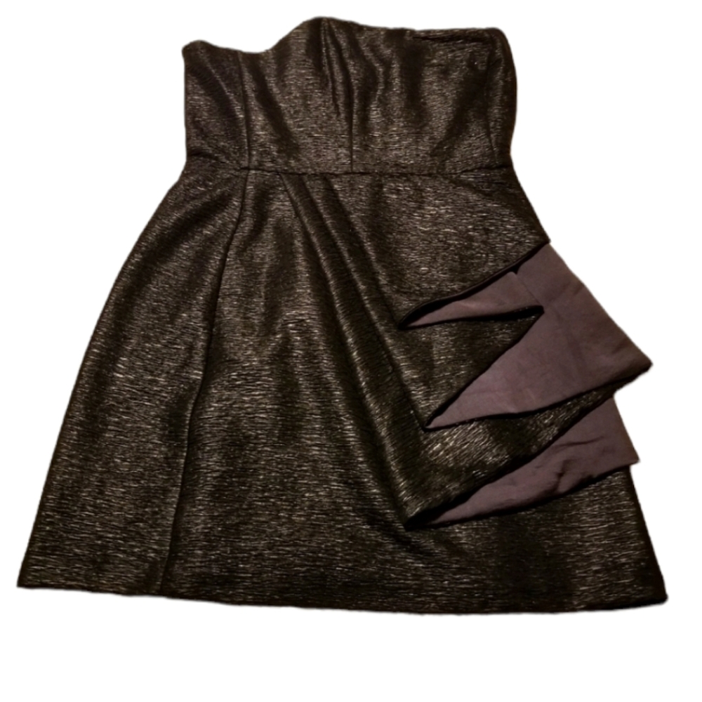 BCBGeneration Dress Womens Size 6 Black Tiered Ruffled Strapless